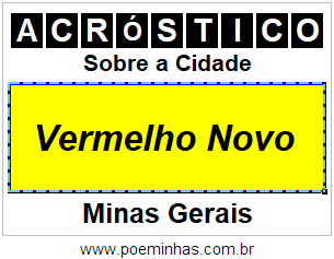 Acróstico Para Imprimir Sobre a Cidade Vermelho Novo