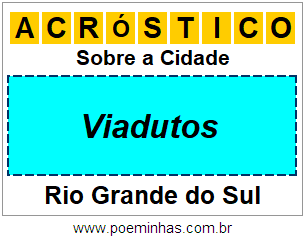 Acróstico Para Imprimir Sobre a Cidade Viadutos