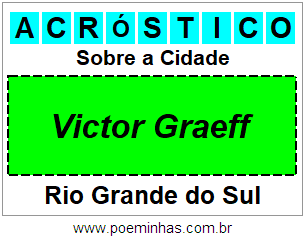 Acróstico Para Imprimir Sobre a Cidade Victor Graeff