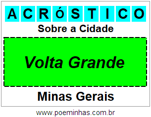 Acróstico Para Imprimir Sobre a Cidade Volta Grande