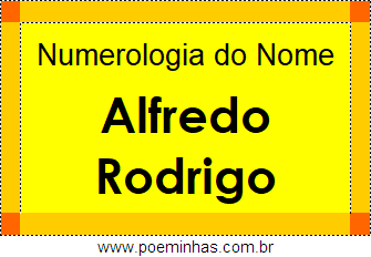 Numerologia do Nome Alfredo Rodrigo