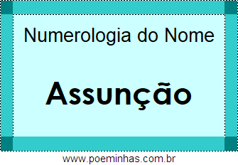 Numerologia do Nome Assunção