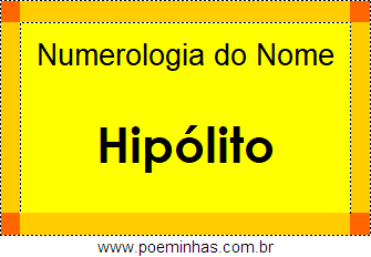 Numerologia do Nome Hipólito