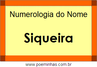 Numerologia do Nome Siqueira