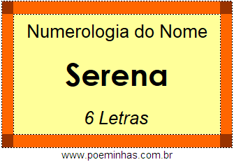 Significado do Nome Serena e sua numerologia